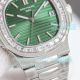 OMF Swiss Patek Philippe Nautilus 40mm Green Dial Diamond Bezel Stainless Steel Copy Watch (3)_th.jpg